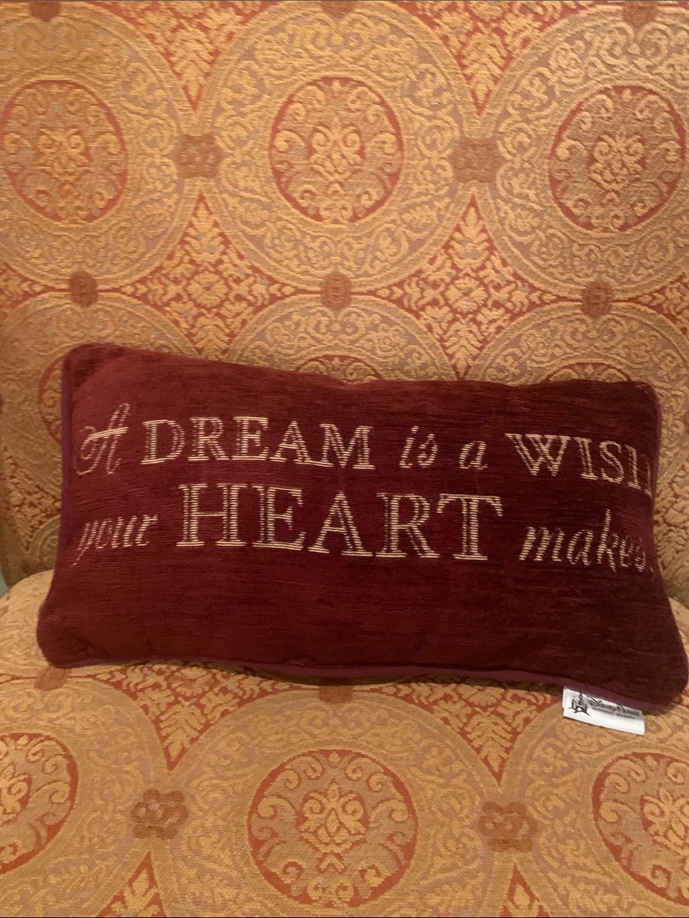 Disney Parks Home Accent Pillow Cinderella A Dream is a Wish your Heart Makes